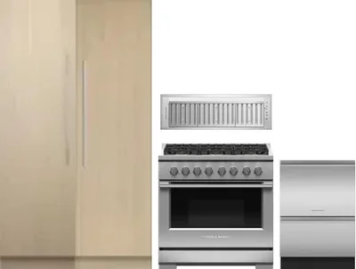 5 Piece Package Includes Refrigerator, Freezer, Range, Hood And Dishwasher